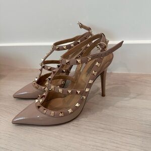 Valentino Women's Studded Tan Heels